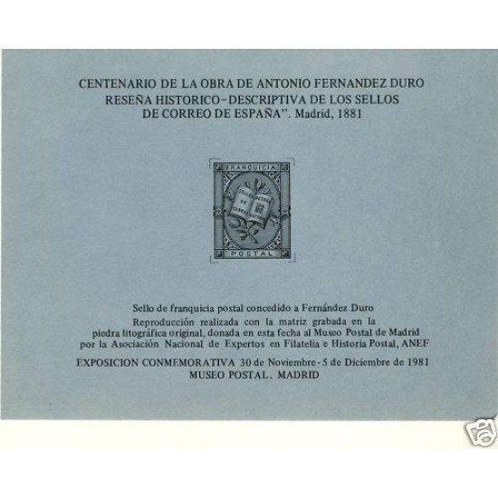 España Spain Hojitas Recuerdo 106 1981 FNMT Antonio Fernández Duro