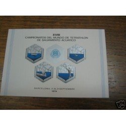 España Spain Hojitas Recuerdo 23 1974 FNMT Campeonato del Mundo de Tetrathlon
