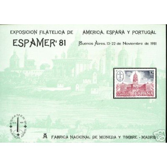 España Spain Hojitas Recuerdo 100 1981 FNMT Espamer 81 Buenos Aires 