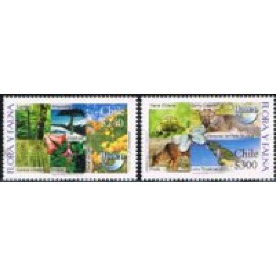 Chile 1662/63 2003 Serie América UPAEP. Flora y Fauna MNH