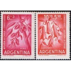 Argentina A- 74/75 1960 Ayuda a Chile MNH Argentina A- 74/75 1960 Ayuda a Chile MNH