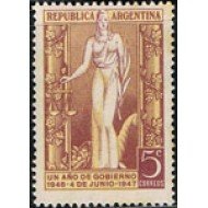 Argentina 487 1947 1er. Aniversario de la elección del presidente del general Perón Argentina 487 1947 1er. Aniversario de la elección del presidente del general Perón