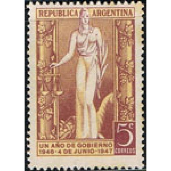 Argentina 487 1947 1er. Aniversario de la elección del presidente del general Perón Argentina 487 1947 1er. Aniversario de la elección del presidente del general Perón