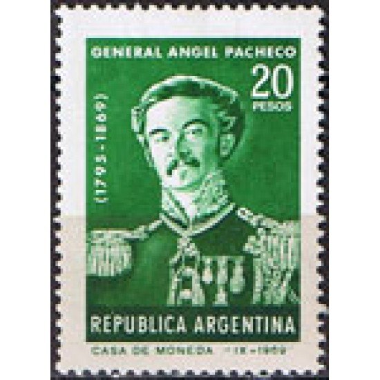 MI2 Argentina 849 1969 100° de la Muerte del General Angel Pacheco MI2 Argentina 849 1969 100° de la Muerte del General Angel Pacheco