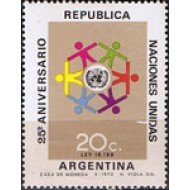 VAR1/S Argentina 875 1970 25 Años de la O.N.U. MNH VAR1/S Argentina 875 1970 25 Años de la O.N.U. MNH