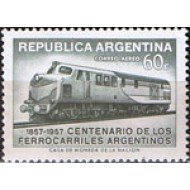 Argentina A- 47 1957 100° de los Ferrocarriles Argentinos MNH Argentina A- 47 1957 100° de los Ferrocarriles Argentinos MNH