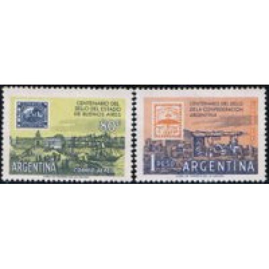 Argentina A- 60/61 1958 100° de los sellos del estado de Buenos Aires