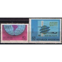 VAR3/S Argentina A- 124/25 1968 IV Asamblea de la Comisión Consulyayiva Internacional de Telegrafos y telefonos