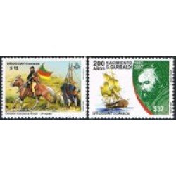 Uruguay 2321/2322 200 Años del Nacimiento de G. Garibaldi MNH Uruguay 2321/2322 200 Años del Nacimiento de G. Garibaldi MNH