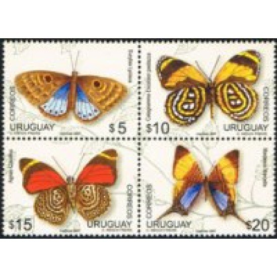 Uruguay 2338/41 Mariposas MNH Uruguay 2338/41 Mariposas MNH