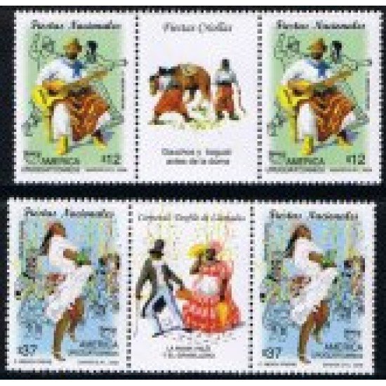 Uruguay - 2377a/2378a - Serie América UPAEP. Fiestas Nacionales Setenant MNH