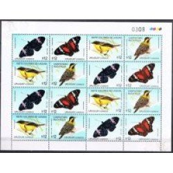 Uruguay 2407a/2410a - Mariposas y pájaros MNH