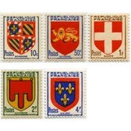 France Francia Nº 834/38 1949 Escudos de provincias Lujo