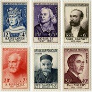 France Francia 989/94 1954 Celebridades del S. XIII al XX MNH France Francia 989/94 1954 Celebridades del S. XIII al XX MNH