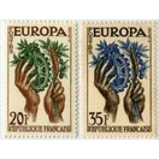 France Francia Nº 1122/23 1957 Europa Lujo France Francia Nº 1122/23 1957 Europa Lujo