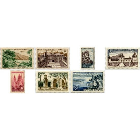 France Francia Nº 1125/31 1957 Serie turística -Paisajes y lugares- Lujo France Francia Nº 1125/31 1957 Serie turística -Paisajes y lugares- Lujo