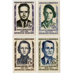 France Francia  Nº 1157/60 1958 Héroes de la resistencia Lujo