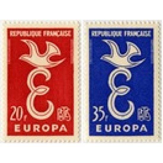 France Francia Nº 1173/74 1958 Europa Lujo