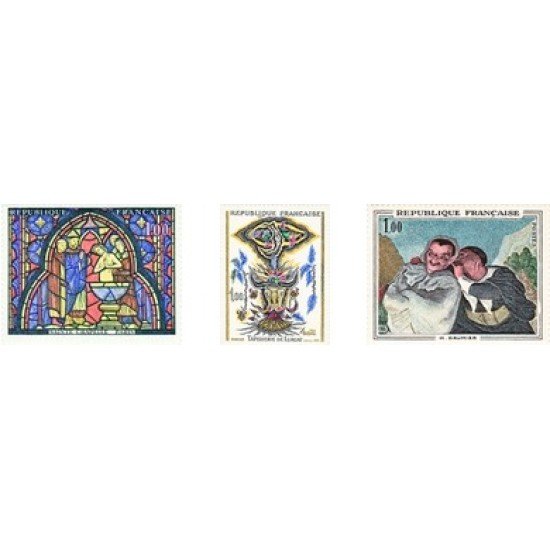 France Francia Nº 1492/94 1966 Obras de arte Lujo France Francia Nº 1492/94 1966 Obras de arte Lujo