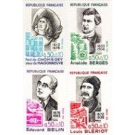 France Francia Nº  1706/09 1972 Personajes célebres Sorteo a favor de la Cruz Roja Lujo