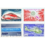 France Francia Nº 1802/05 1974 Serie Grandes logros Lujo France Francia Nº 1802/05 1974 Serie Grandes logros Lujo