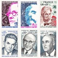 France Francia Nº 1822/27 1974 Personajes célebres con leyenda Lujo France Francia Nº 1822/27 1974 Personajes célebres con leyenda Lujo