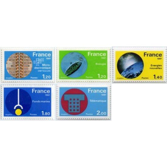 TEN/S France Francia Nº 2126/30 1981 Serie Grandes logros Lujo TEN/S France Francia Nº 2126/30 1981 Serie Grandes logros Lujo