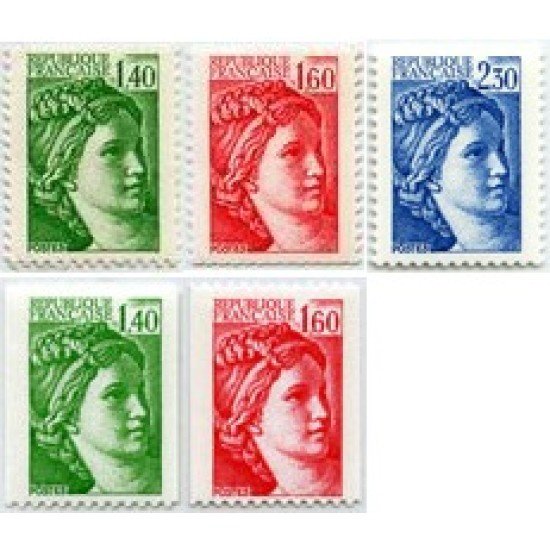 France Francia 2154/58 1981 Sabine MNH France Francia 2154/58 1981 Sabine MNH