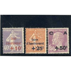 France Francia  249/51 1928 Semeuse, Pasteur MNH