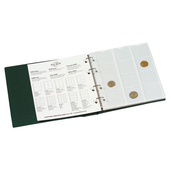 Leuchtturm 300115 Álbum para monedas NUMIS, incl. 5 hojas, verde