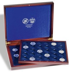 Leuchtturm 300729 Estuche para monedas VOLTERRA DUO de Luxe, para 43 monedas 5-DM en cápsulas Leuchtturm 300729 Estuche para monedas VOLTERRA DUO de Luxe, para 43 monedas 5-DM en cápsulas