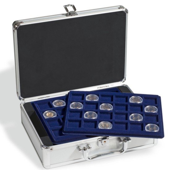 Leuchtturm 301163 Maletín para 144 monedas de 2Euros en cápsulas, incl. 6 bandejas Leuchtturm 301163 Maletín para 144 monedas de 2Euros en cápsulas, incl. 6 bandejas