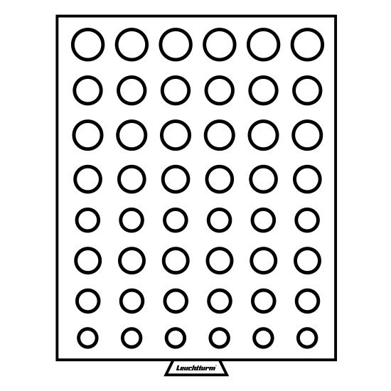 Leuchtturm 303198 Bandeja para 6 series de monedas de euro de curso legal, color humo