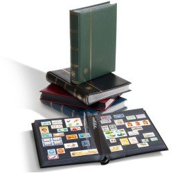 Leuchtturm 303606 Clasificador PREMIUM, DIN A4, 32 páginas negras, tapa de cuero* acolchada, verde
