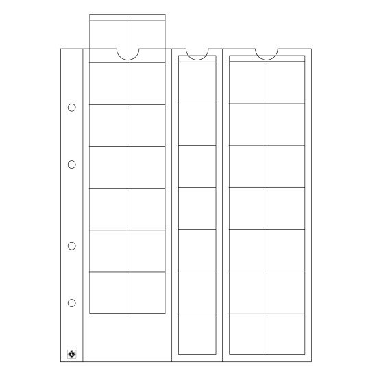 Leuchtturm 306013 hojas OPTIMA, para 35 monedas de hasta 27 mm Ø, transparentes