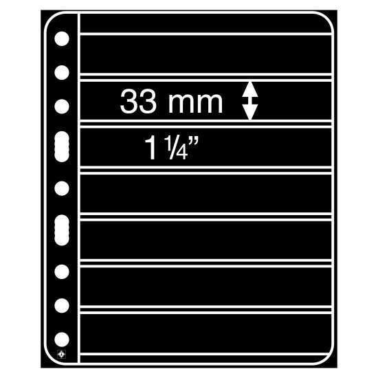 Leuchtturm 308299 hojas de plástico VARIO PLUS, extra rígido, 7 divisiones, negro