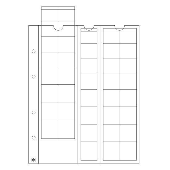 Leuchtturm 308740 hojas OPTIMA, para series de EURO de hasta 26 mm Ø, transparentes