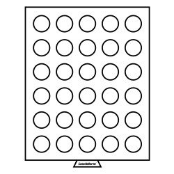 Leuchtturm 308810 Bandeja para monedas 30 divisiones redondas de 34 mm Ø, color humo Leuchtturm 308810 Bandeja para monedas 30 divisiones redondas de 34 mm Ø, color humo