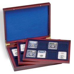 Leuchtturm 309278 Estuche para monedas VOLTERRA TRIO de Luxe, cada una para 8 US-SLABS Leuchtturm 309278 Estuche para monedas VOLTERRA TRIO de Luxe, cada una para 8 US-SLABS
