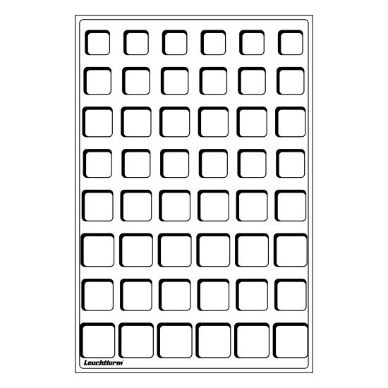 Leuchtturm 309571 Bandeja L con 48 divisiones esquinadas para 6 series de monedas de euro de curso legal,azul