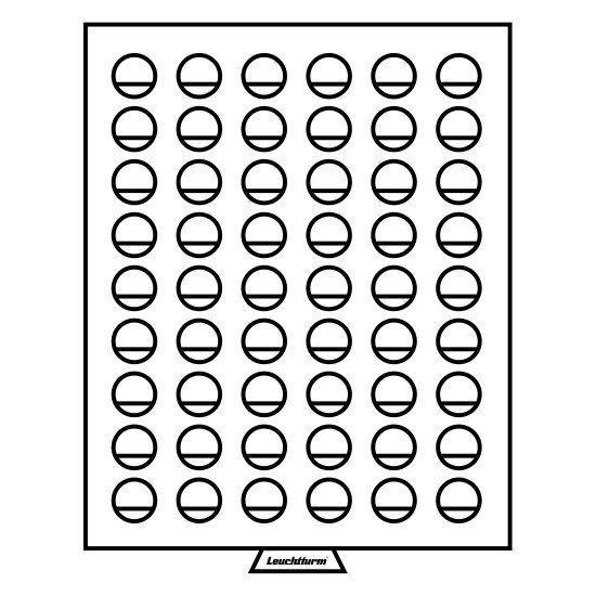 Leuchtturm 309858 Bandeja para monedas 54 divisiones redondas de 25,75 mm Ø, color humo