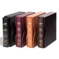 Leuchtturm 311809 Tapa de anillas NUMIS, classic de cuero, con cajetín de cuero, marrón