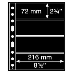 Leuchtturm 312682 Hojas de plástico GRANDE, con 4 bandas horizontales, negras Leuchtturm 312682 Hojas de plástico GRANDE, con 4 bandas horizontales, negras