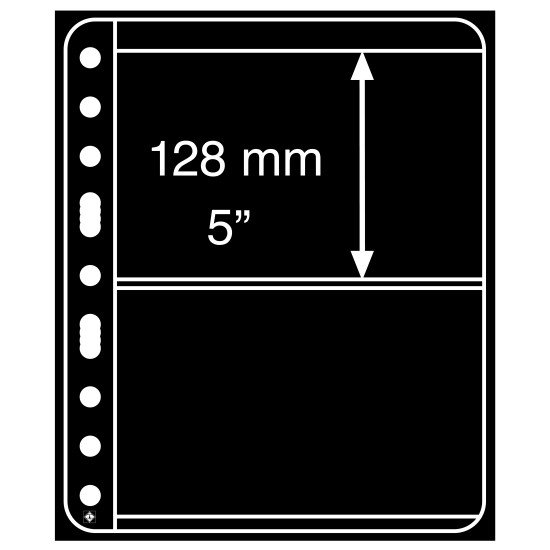 Leuchtturm 313039 hojas de plástico VARIO PLUS, extra rígido, 2 divisiones, negro