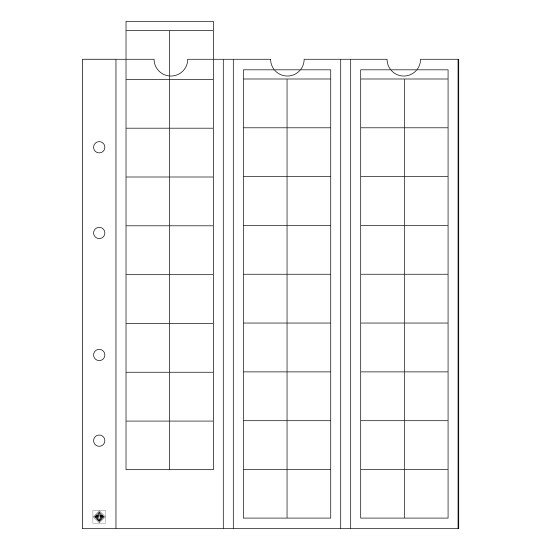 Leuchtturm 315033 Hojas OPTIMA, para 54 monedasde hasta 20 mm Ø, transparentes
