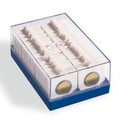 Leuchtturm 315511 Caja de plástico para 100 cartones de monedas, azul Leuchtturm 315511 Caja de plástico para 100 cartones de monedas, azul