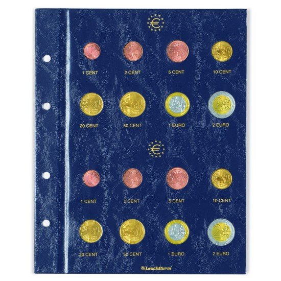 Leuchtturm 315537 Hojas para monedas VISTA, de Euro neutral para 2 series de monedas de curso legal por hoja Leuchtturm 315537 Hojas para monedas VISTA, de Euro neutral para 2 series de monedas de curso legal por hoja