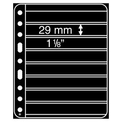 Leuchtturm 317817 Hojas de plástico VARIO PLUS, extra rígido, 8 divisiones, negro