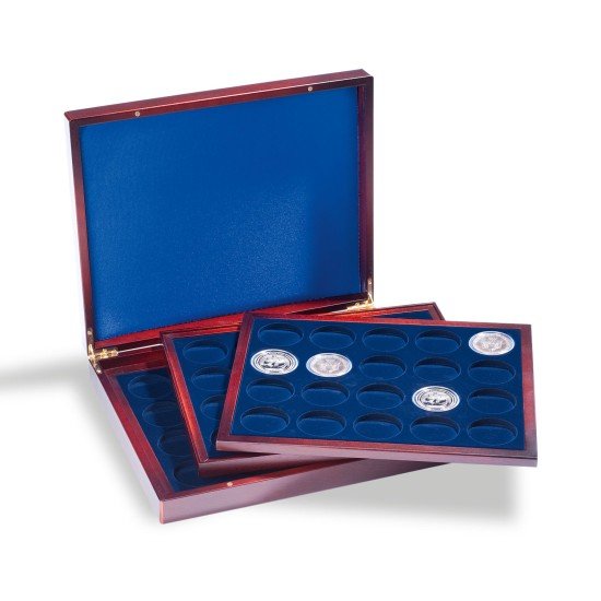 Leuchtturm 318214 Estuche para monedas VOLTERRA  TRIO de Luxe, cada una para 20 monedas de 41 mm Ø en cáps