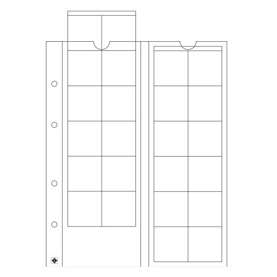Leuchtturm 319236 hojas OPTIMA, para 24 monedas de hasta 34 mm Ø, transparentes